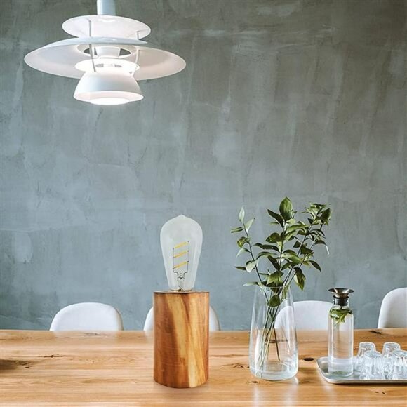 Battery Operated Table Lamp Wood Night Light Decorative Table Light for Bedroom - Picture 7 of 7